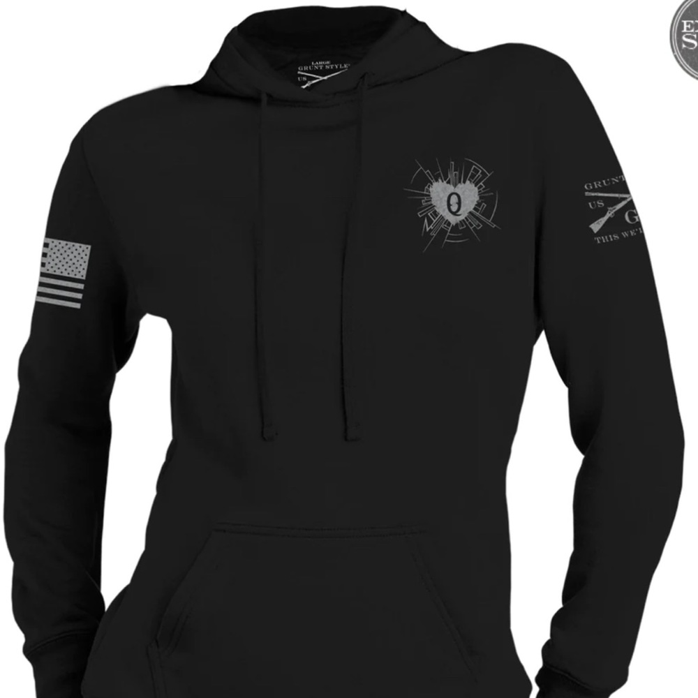 Grunt Style Full Hooded Heart of a Queen Soul Warrior Sweatshirt L Black